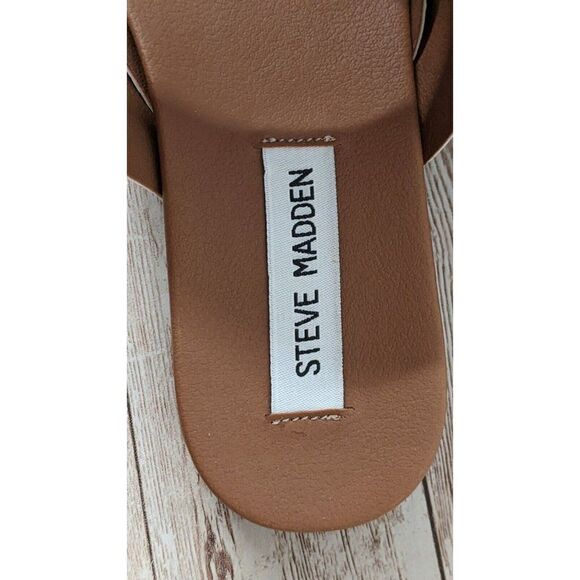 Steve Madden Athens ATHN01S1 Womens 8 M Beige Snake Print Flat Strappy Sandal - Picture 7 of 9